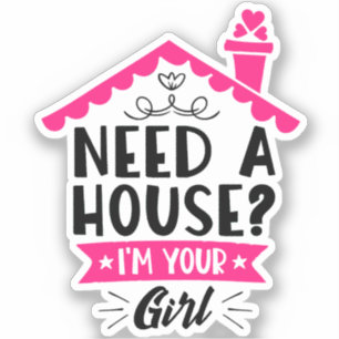 Pegatina Necesito una casa, soy tu Chica agente inmobiliari