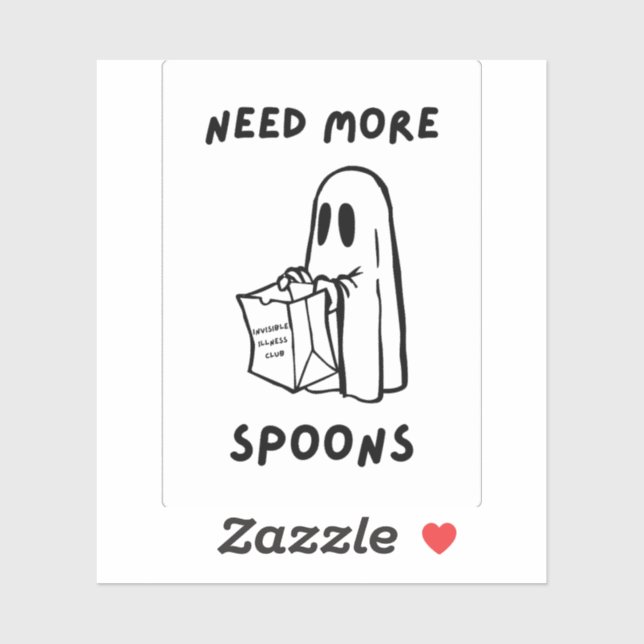 Pegatina 'Need More Spoons' Funny Spoonie Community Sticker (Hoja)