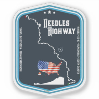 Pegatina Needles Highway US87 USA Black Hills SD 03 Sticker