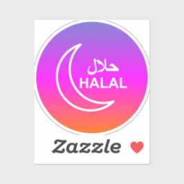 Pegatina Negocio Halal inglés árabe
