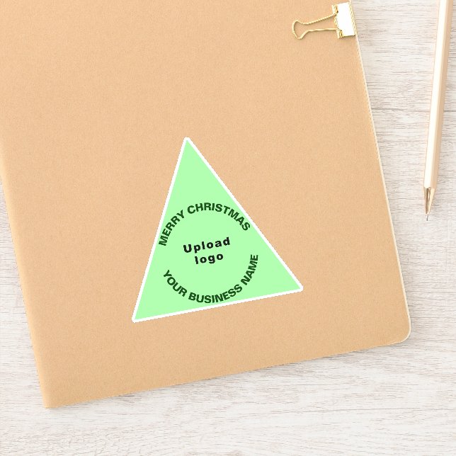 Pegatina Negocio Luces de Navidad Verde Triángulo de Vinilo (Cuaderno)