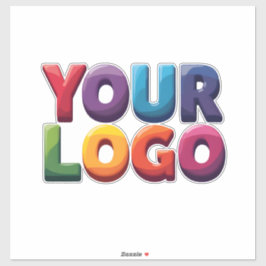 Pegatina Negocio Simple de Logotipo y Texto Personalizado