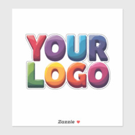 Pegatina Negocio Simple de Logotipo y Texto Personalizado