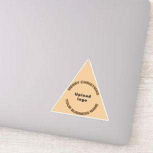 Pegatina Negocio Triángulo Marrón de Luces de Navidad de Vi
