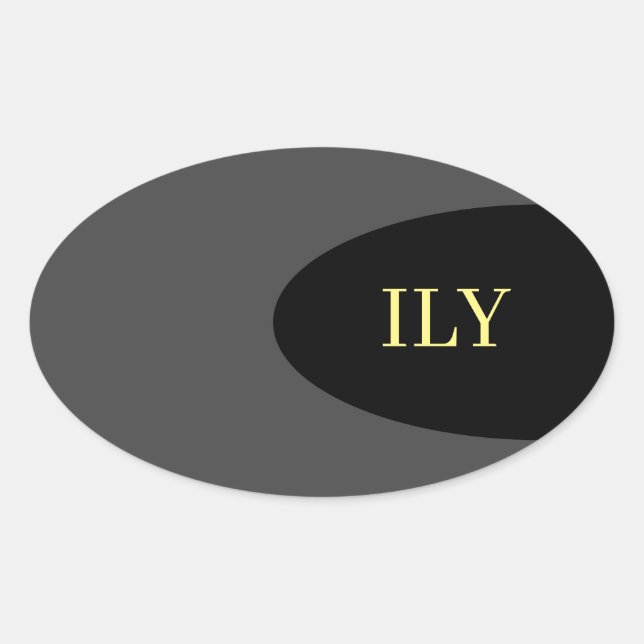 Pegatina negra y gris "Te amo" (Anverso)