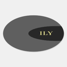 Pegatina negra y gris "Te amo"