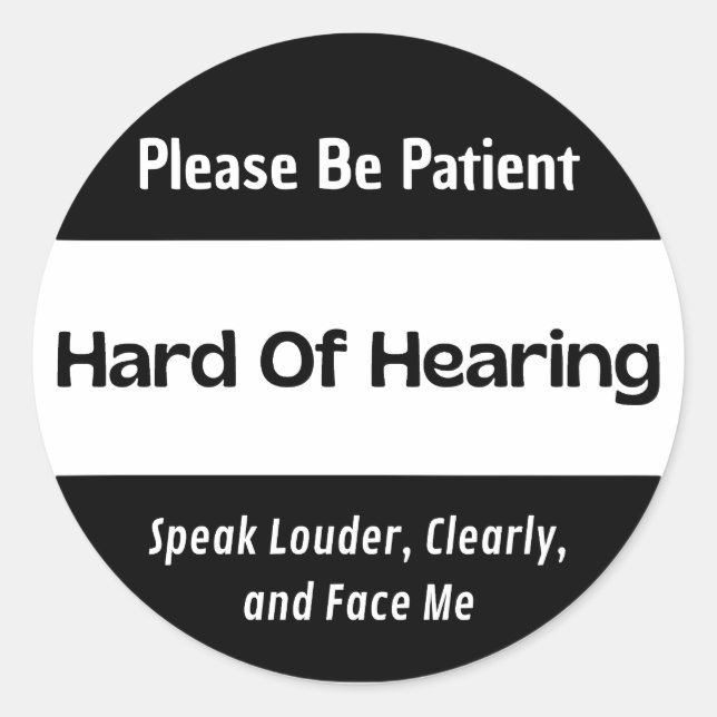 Pegatina negro clásico difícil de escuchar (Anverso)