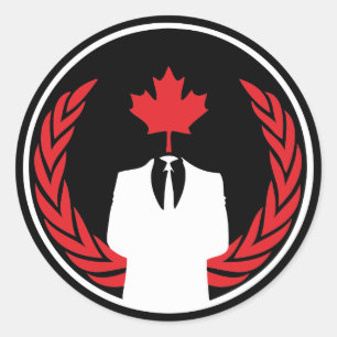 Pegatina negro de Anonymous Canada