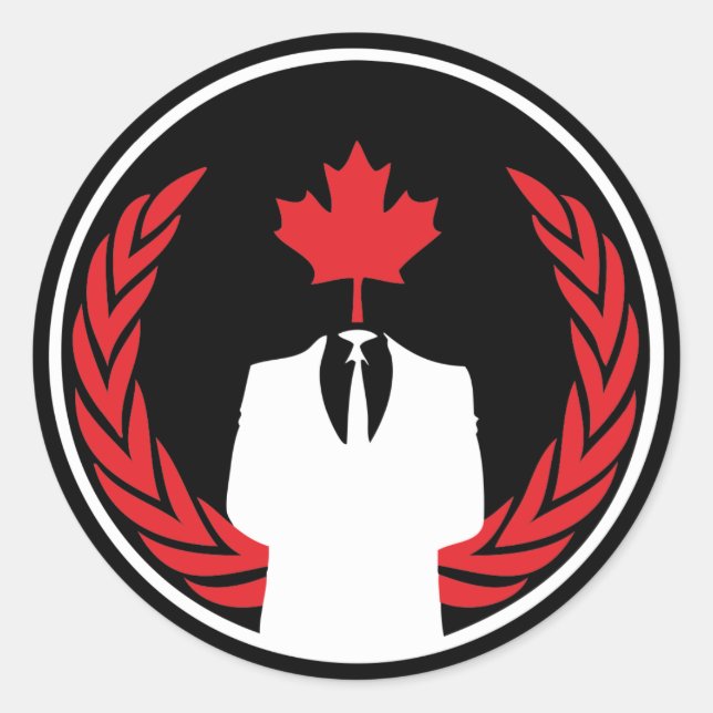 Pegatina negro de Anonymous Canada (Anverso)