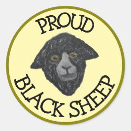 Pegatina negro de oveja amarillenta