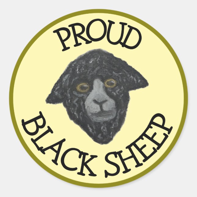 Pegatina negro de oveja amarillenta (Anverso)