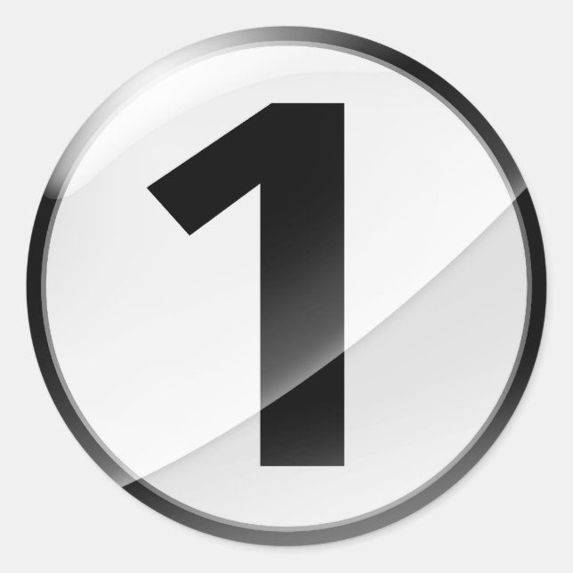 Pegatina negro del número 1 (Anverso)