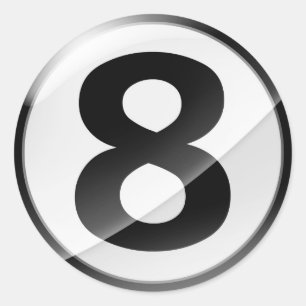Pegatina negro del número 8