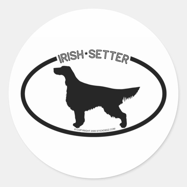 Pegatina negro irlandés Setter (Anverso)