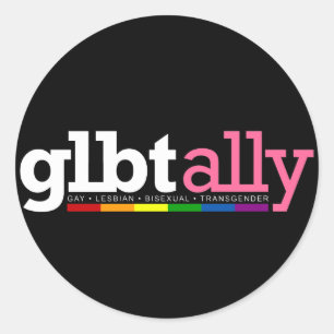 PEGATINA negro redondo de la aliada GLBT