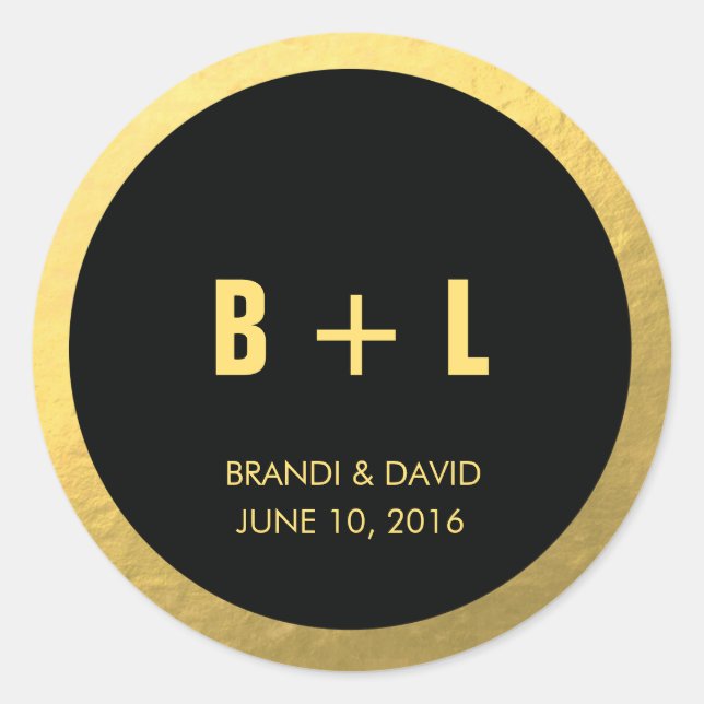 Pegatina negro + Relieve metalizado dorado | BODAS (Anverso)
