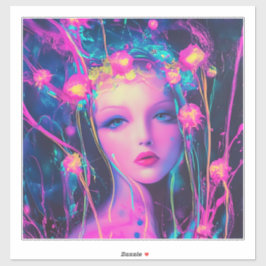 Pegatina Neon Alien Goddess