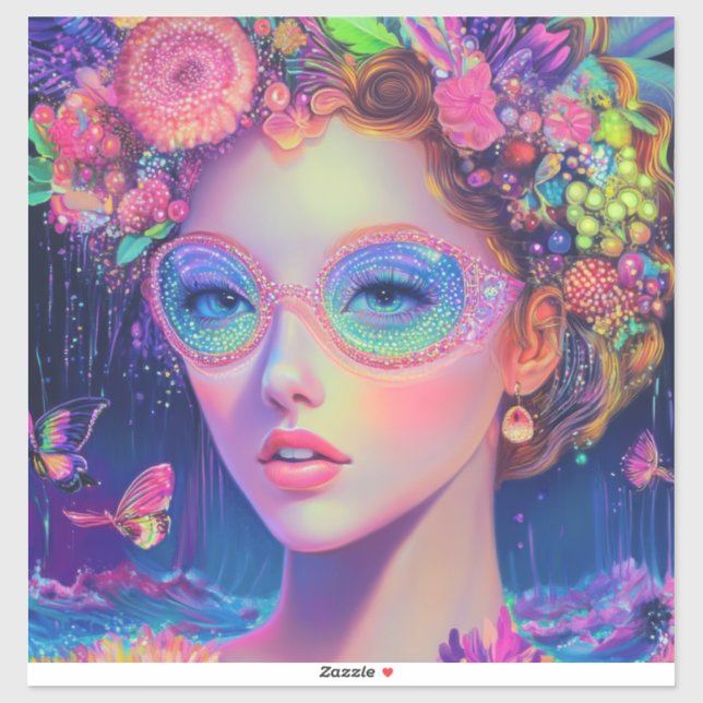 Pegatina Neon Garden Goddess (Hoja)