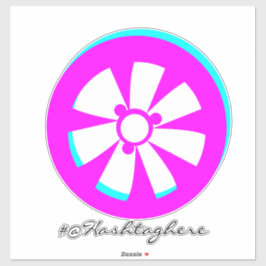 Pegatina Neon Rim Coche negro rosado