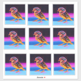 Pegatina Neon Sparrow con acentos brillantes