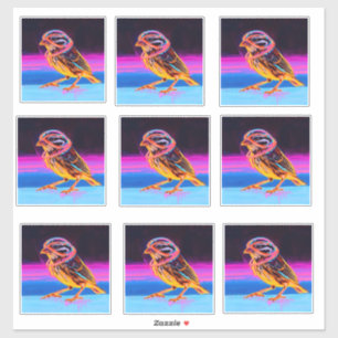 Pegatina Neon Sparrow con acentos brillantes