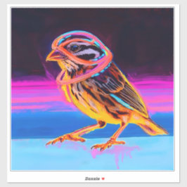 Pegatina Neon Sparrow con acentos brillantes