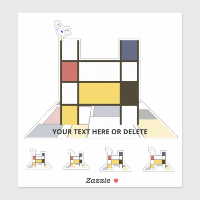 Pegatina Neoplasticismo sublime Monograma de Arte. Letra H (Hoja)