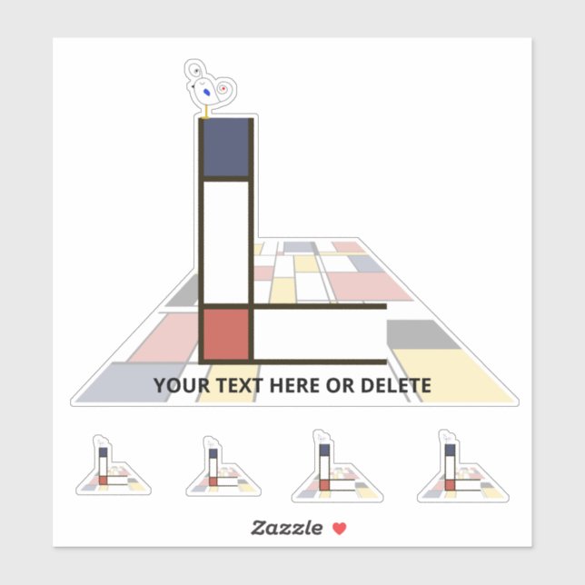 Pegatina Neoplasticismo sublime Monograma de Arte. Letra L (Hoja)