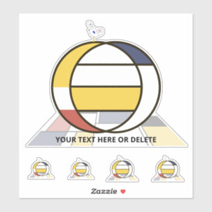 Pegatina Neoplasticismo sublime Monograma de Arte. Letra O