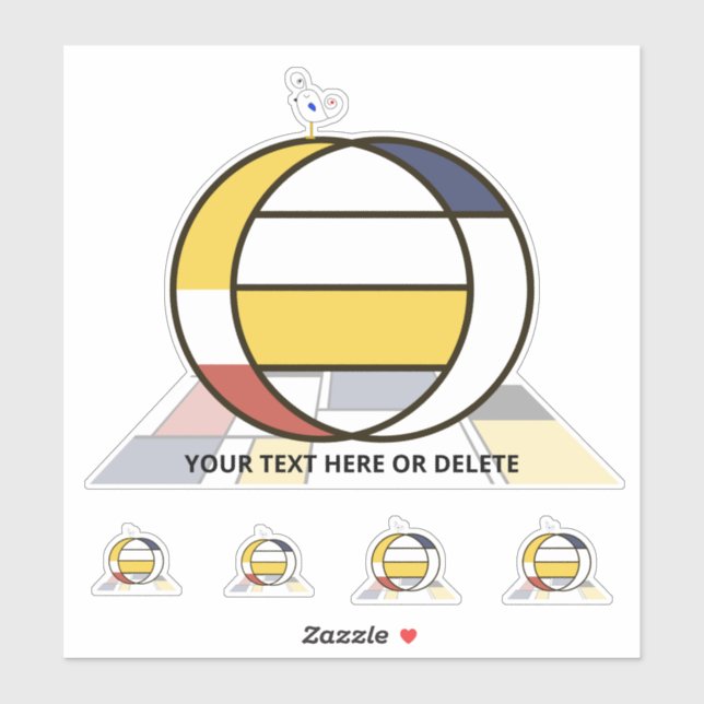 Pegatina Neoplasticismo sublime Monograma de Arte. Letra O (Hoja)