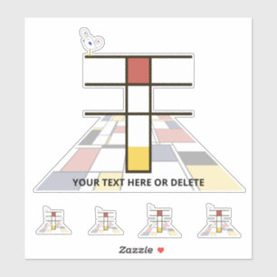 Pegatina Neoplasticismo sublime Monograma de Arte. Letra T