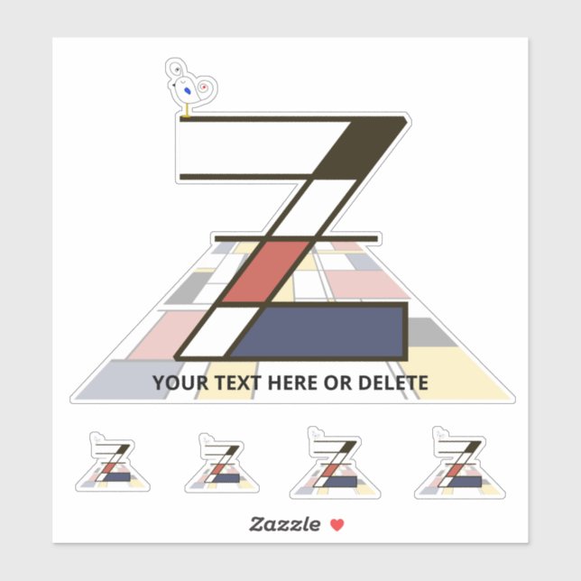Pegatina Neoplasticismo sublime Monograma de Arte. Letra Z (Hoja)