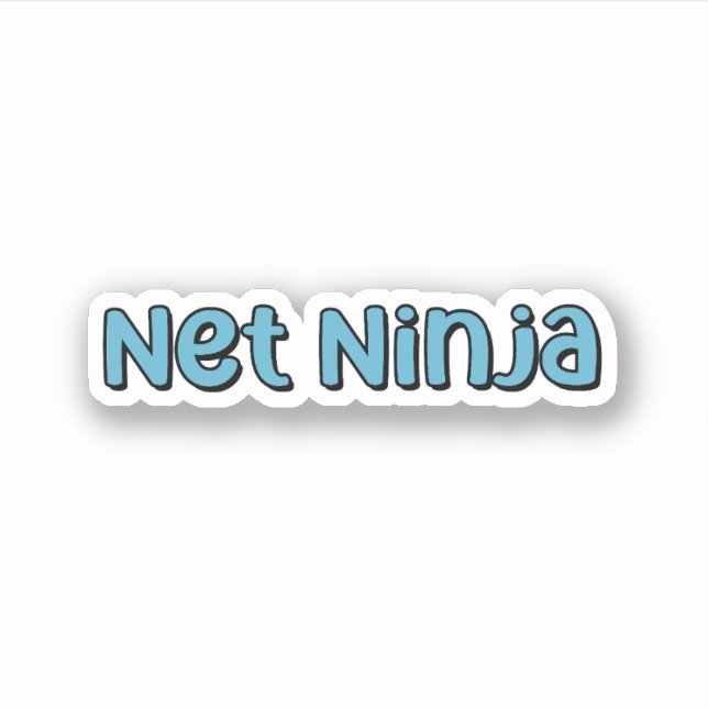 Pegatina Neto Ninja Blue Retro Pickleball Textos (Anverso)