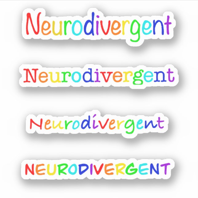 Pegatina Neurodivergente - Arcoiris - Conciencia y aceptaci (Anverso)