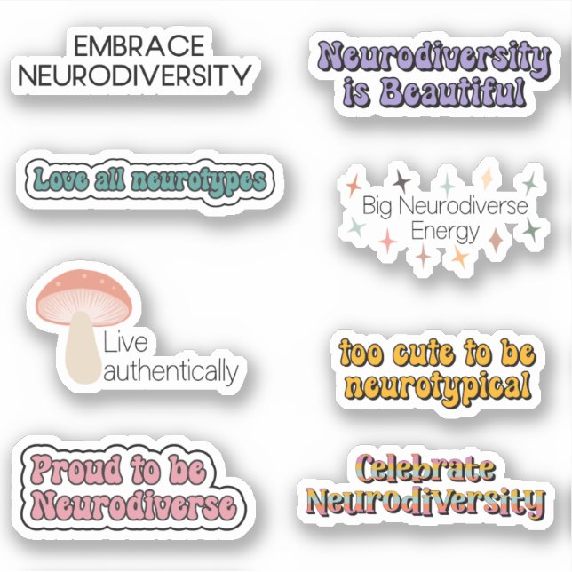 Pegatina Neurodiversidad Sensibilización Tipografía Pegatin (Anverso)