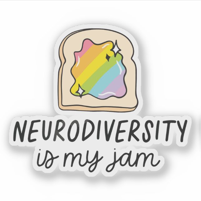 Pegatina Neurodiversity Is My Jam Rainbow Toast (Anverso)