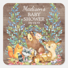 Pegatina Neutral Baby Shower Favor de los animales