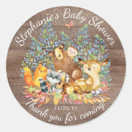 Pegatina Neutral Baby Shower Favor de los animales