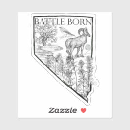 Pegatina Nevada Batleborn State Símbolos Bighorn Trout