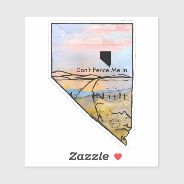 Pegatina Nevada no me alce en el paisaje del atardecer (Hoja)