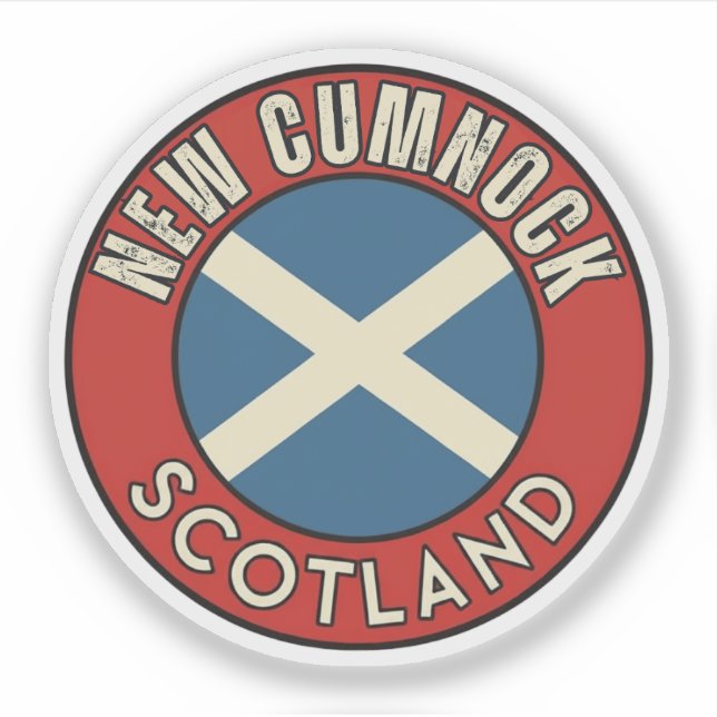 Pegatina New Cumnock, Escocia (Anverso)