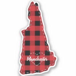 Pegatina New Hampshire Hometown State Plaid Navidades