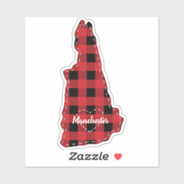 Pegatina New Hampshire Hometown State Plaid Navidades