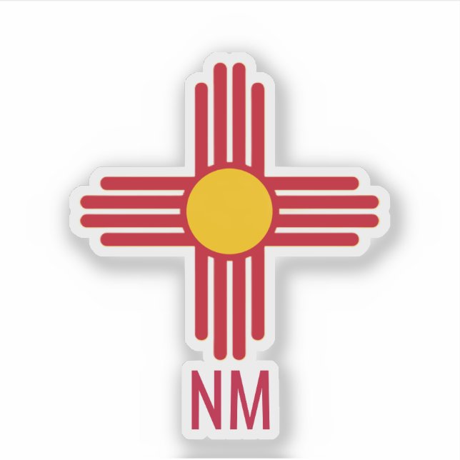 Pegatina New Mexico Zia symbol (Anverso)