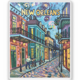Pegatina New Orleans French Quarter Van Gogh Style Travel