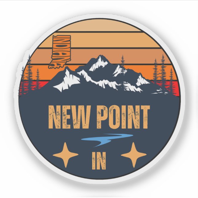 Pegatina New Point, Indiana (Anverso)