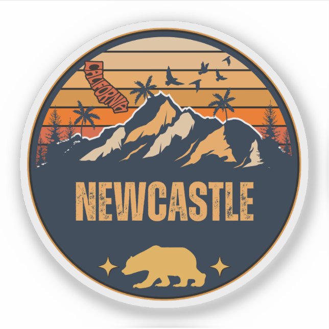 Pegatina Newcastle, California (Anverso)