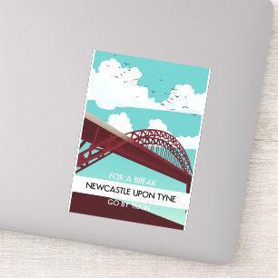 Pegatina Newcastle sobre el poster del puente Tyne.