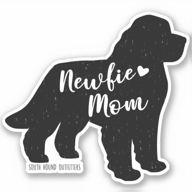 Pegatina Newfie Mom, Newfoundland Personalizado-Cut Vinyl P (Anverso)