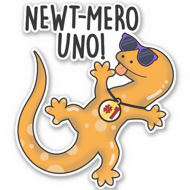 Pegatina Newt-mero Uno Funny Newt Pun (Anverso)